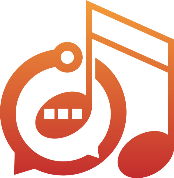 音乐笔记标志和语音图标气泡聊天概念图片下载