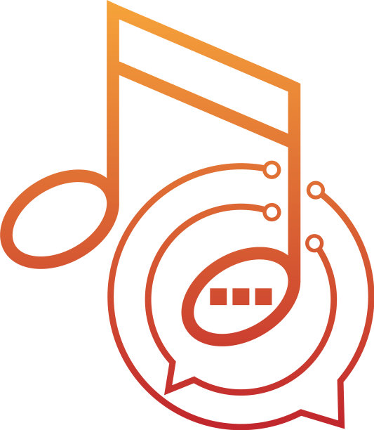 音乐笔记标志和语音图标气泡聊天概念图片下载