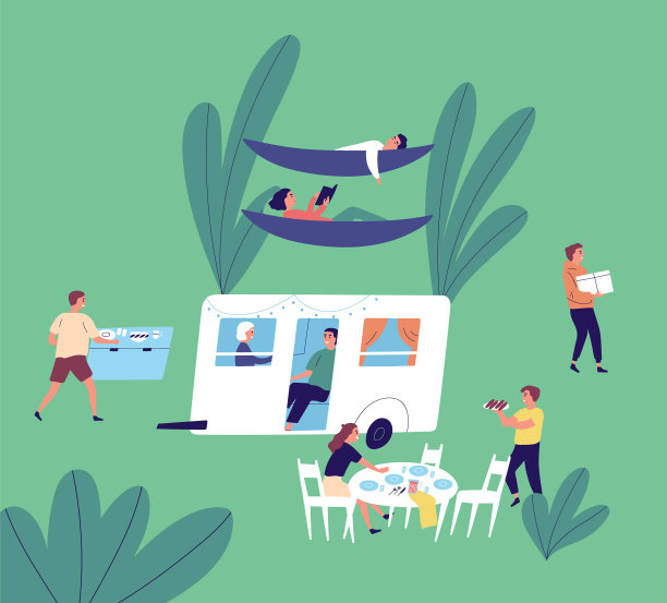 游客在露营区休息图片下载