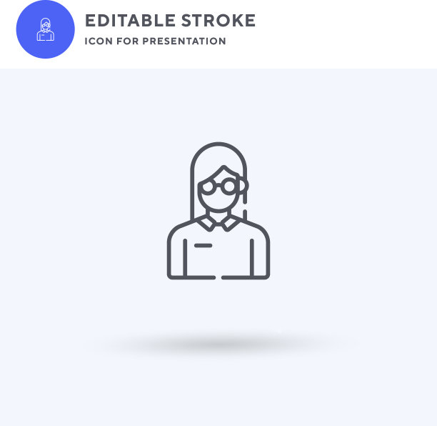 女商人的图标填平了固体标志图片下载