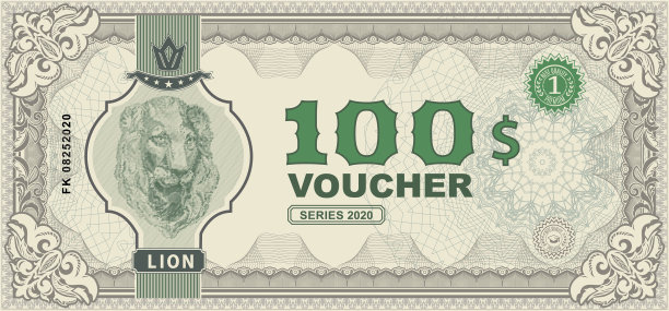 钞票上印有狮子肖像图片下载