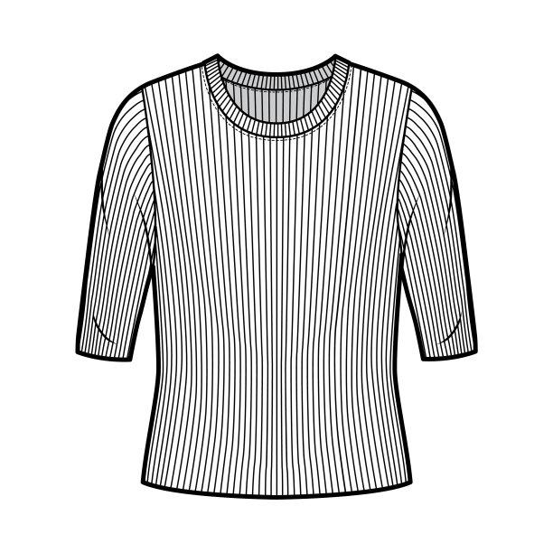 罗纹圆领针织毛衣技术时尚图片下载