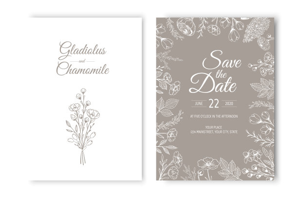 婚礼请柬模板设计模板图片下载