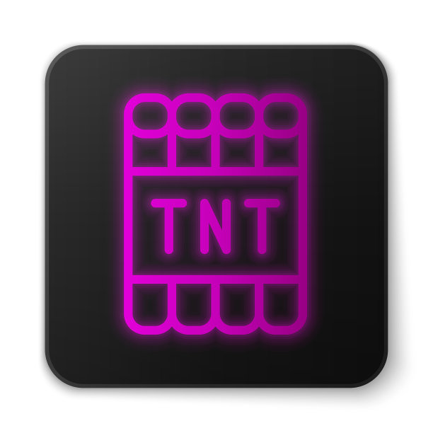 发光的霓虹线引爆炸药棒和炸弹图片下载