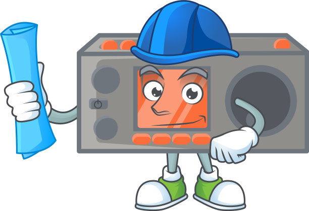 优雅的建筑师无线电收发机有蓝色图片下载