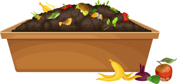 腐烂的水果和蔬菜堆放在木箱里图片下载