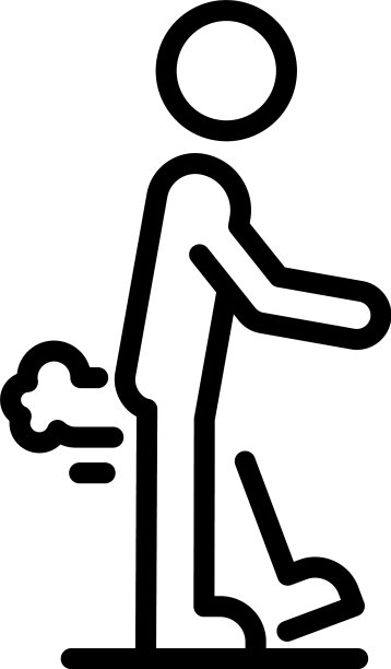 放屁男人图标轮廓风格图片下载