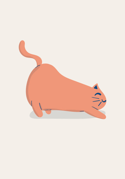 手绘可爱的猫创意动物设计图片下载