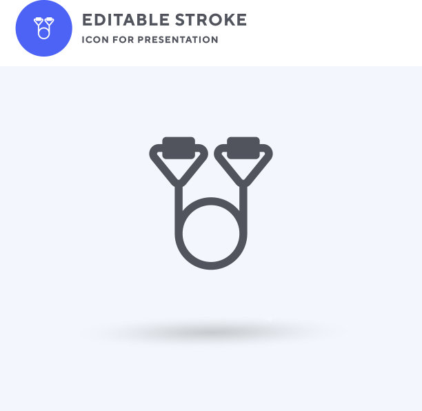 阻力带图标填充平坦标志图片下载