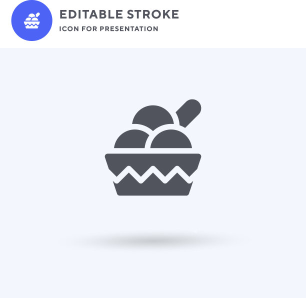 冰淇淋图标填充平坦标志固体图片下载