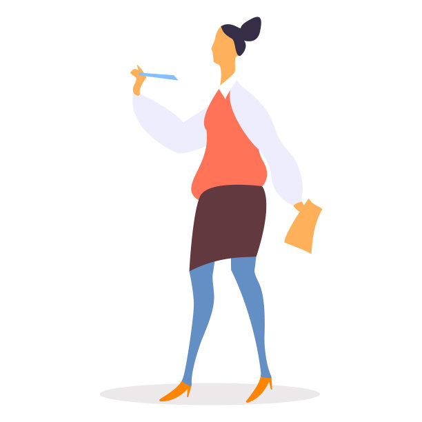 女商人用钢笔和文件报告图片下载