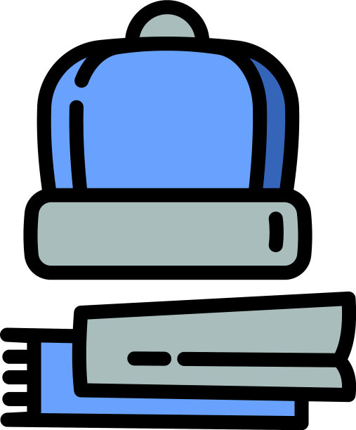 滑雪场冬季头饰图标轮廓风格图片下载