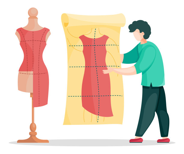 下水道工人或设计师持有裁缝服装模式图片下载