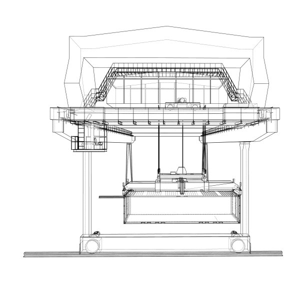 轨道式龙门集装箱起重机外形图片下载