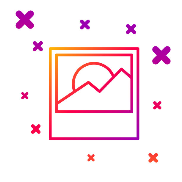 彩色线照片图标孤立在白色背景图片下载