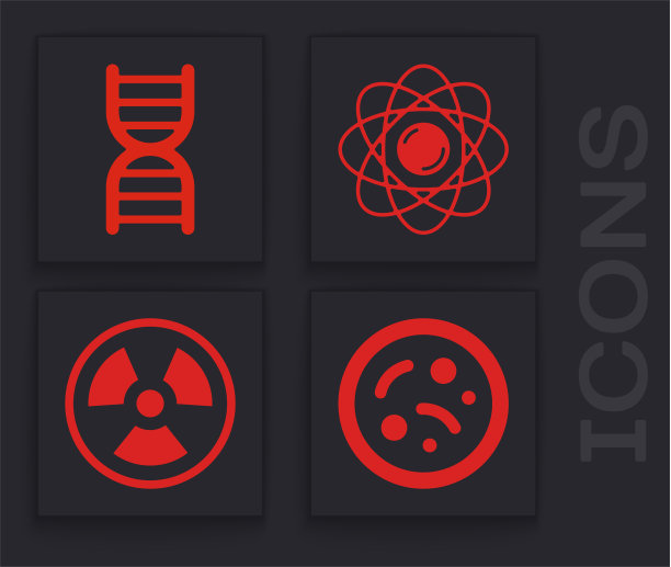 设定细菌DNA符号原子和放射性图片下载