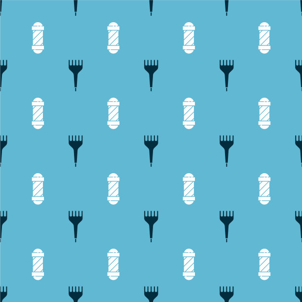 设置发刷和经典的理发店杆上图片下载