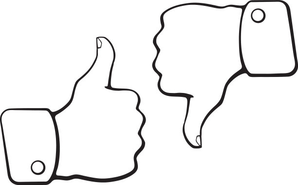 拇指向上和拇指向下的涂鸦图片下载