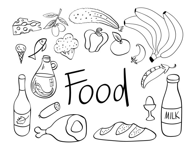 食物手绘图标集图片下载