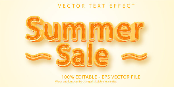 夏季销售可编辑文字效果图片下载