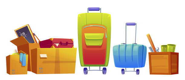 放旧的东西，行李，手提箱和箱子图片下载