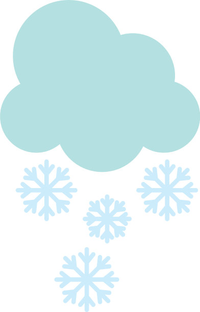 天气概念云与雪花的图标平坦图片下载