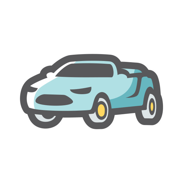 敞篷车夏季豪华轿车卡通图标图片下载