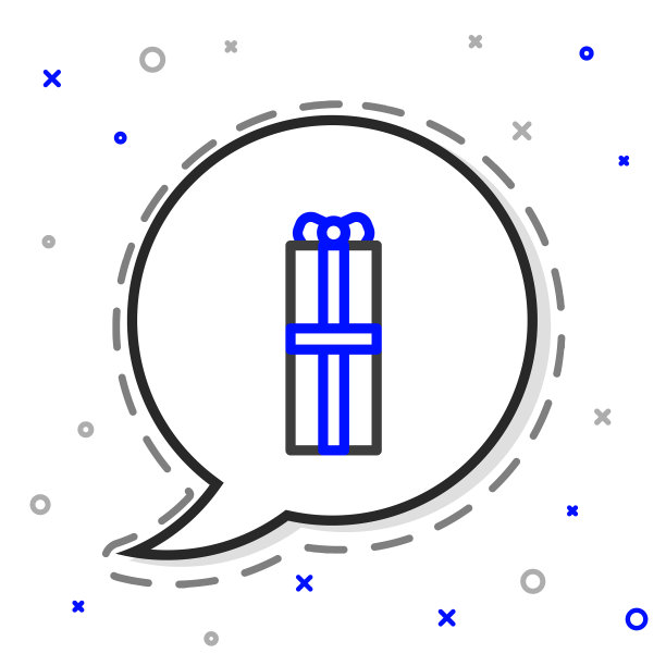 线礼盒图标孤立的白色背景图片下载