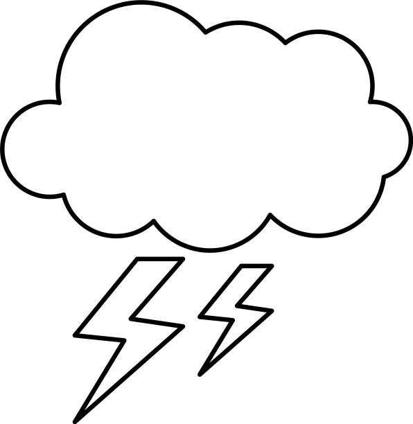 暴风云图标线条风格图片下载