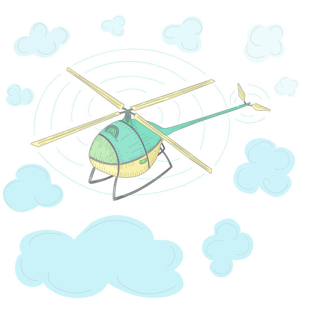 在空中飞行的单旋翼无人机图片下载