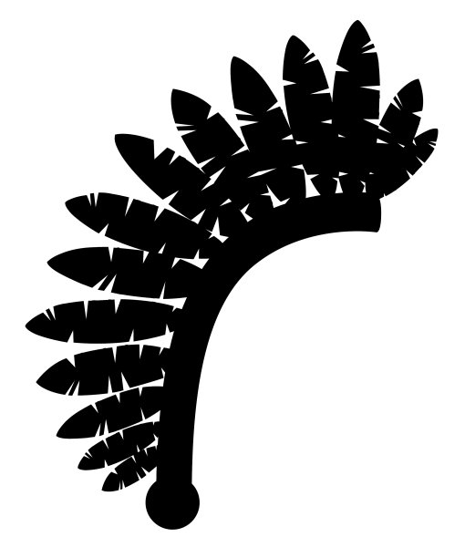 黑色剪影印度头饰战帽图标图片下载