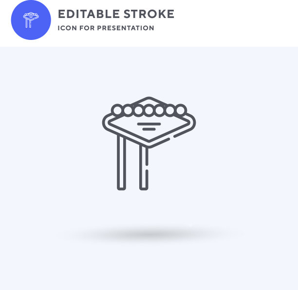 拉斯维加斯图标填充平坦标志固体图片下载