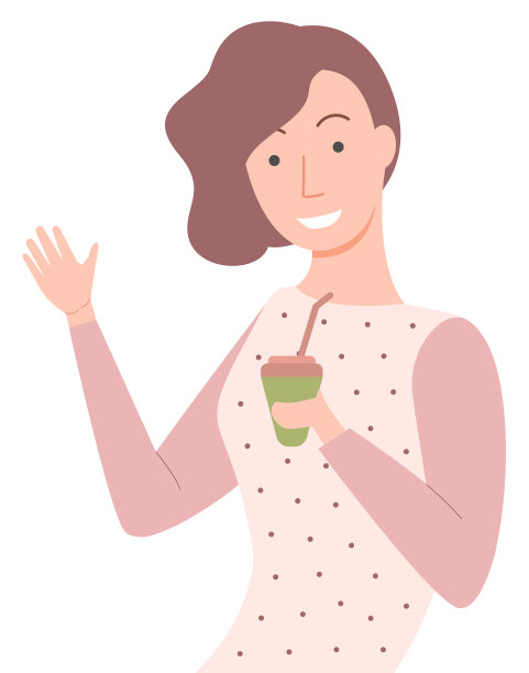 喝着杯具潮人的咖啡茶的女人图片下载