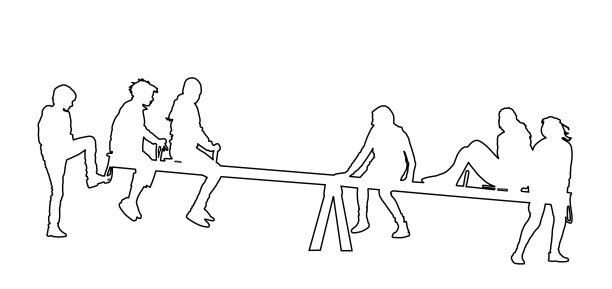 孩子们在跷跷板上玩图片下载