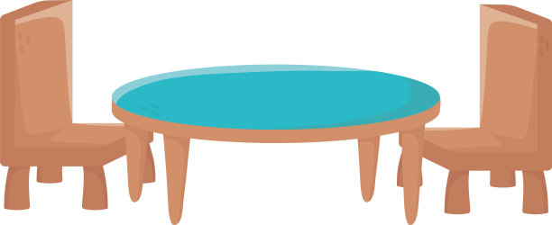 圆桌和椅子，家具舒适孤立图片下载