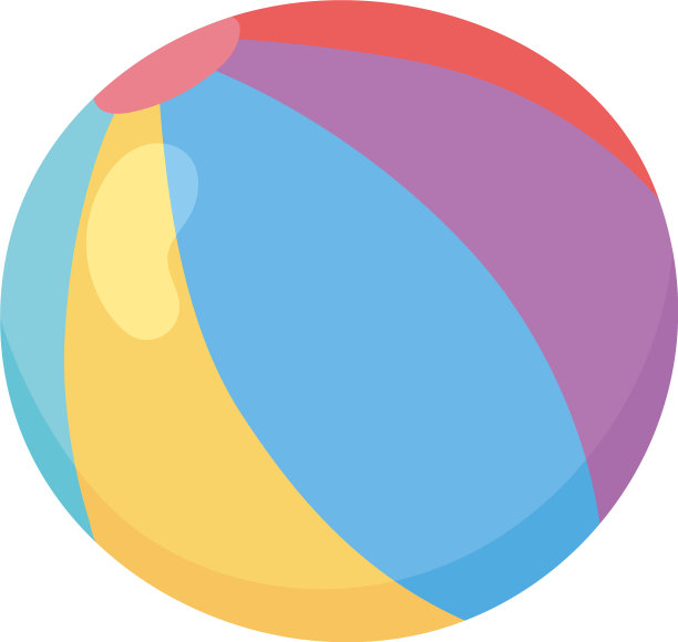 儿童玩具彩色沙滩球卡通孤立图标图片下载