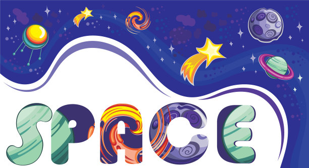 空间旗帜模板图片下载