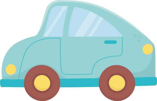 儿童玩具塑料汽车卡通孤立图标设计图片下载