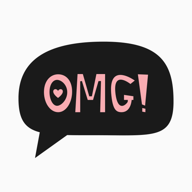 语音气泡与文字omg和心少女打印图片下载