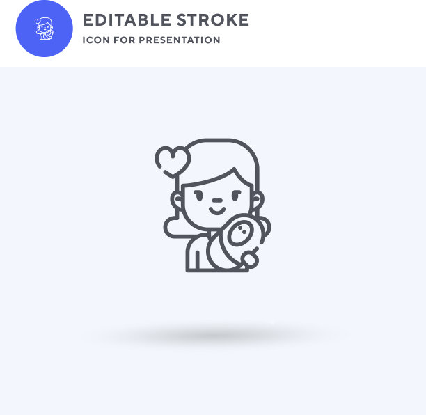 母亲图标填充平面标志固体图片下载