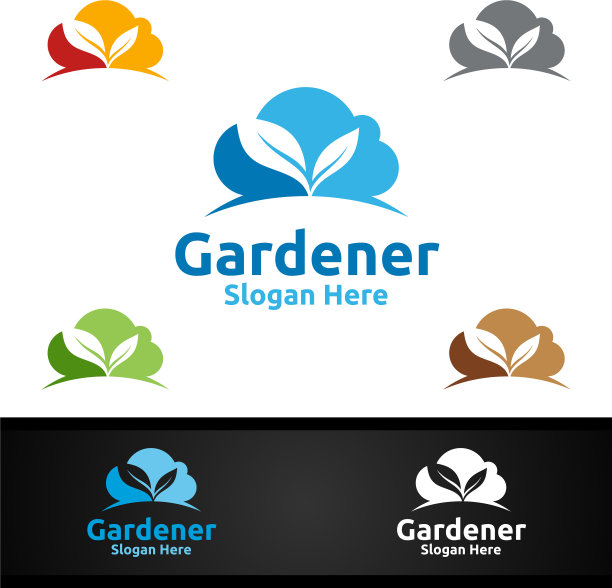 云园丁标志，绿色园林环境图片下载