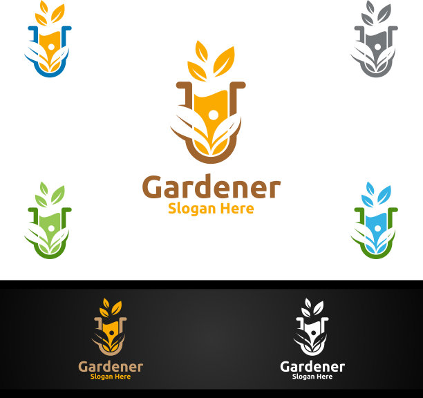 实验室园艺师标志，绿色园林环境图片下载