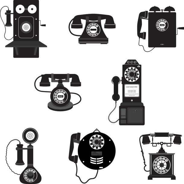 老式电话实心图标图片下载