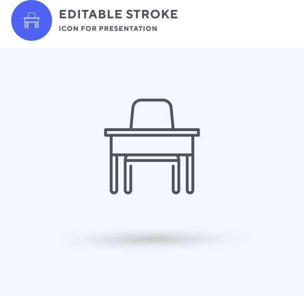 桌椅图标填充平面标志实心图片下载