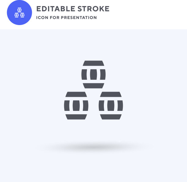 桶形图标填充平面标志固体图片下载