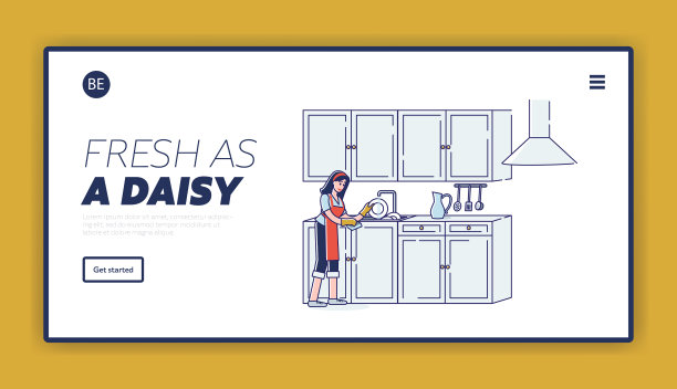 有个女人在水槽里洗盘子图片下载