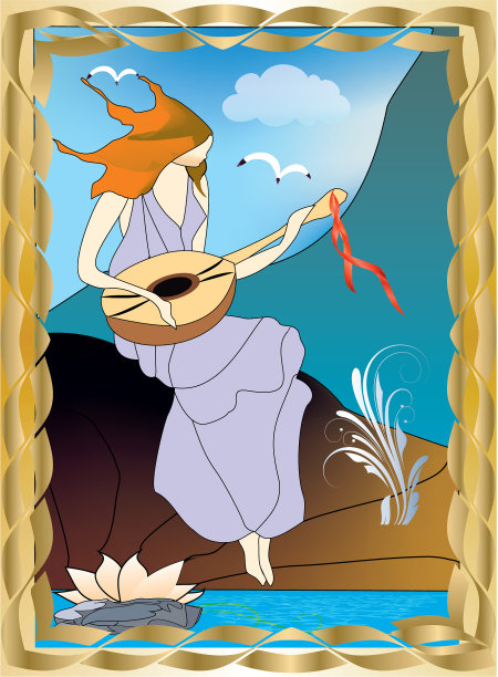 曼陀林的女孩图片下载