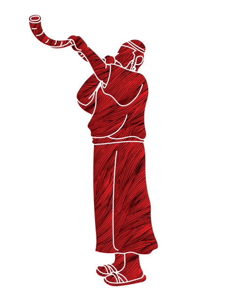 犹太人吹羊角的卡通图片图片下载