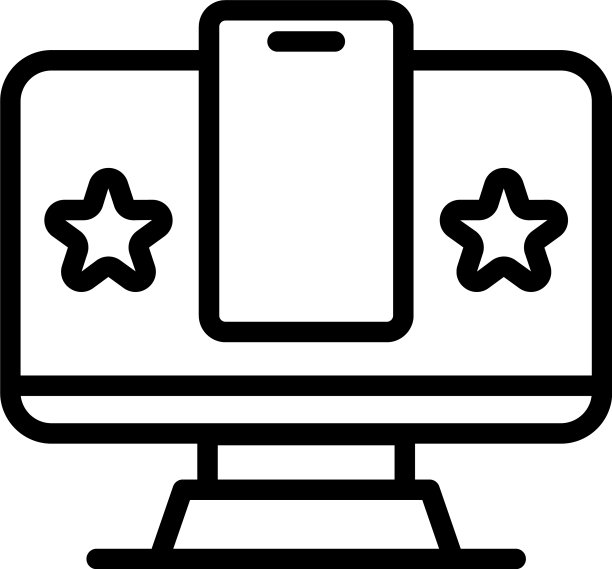 智能PC认证图标轮廓风格图片下载