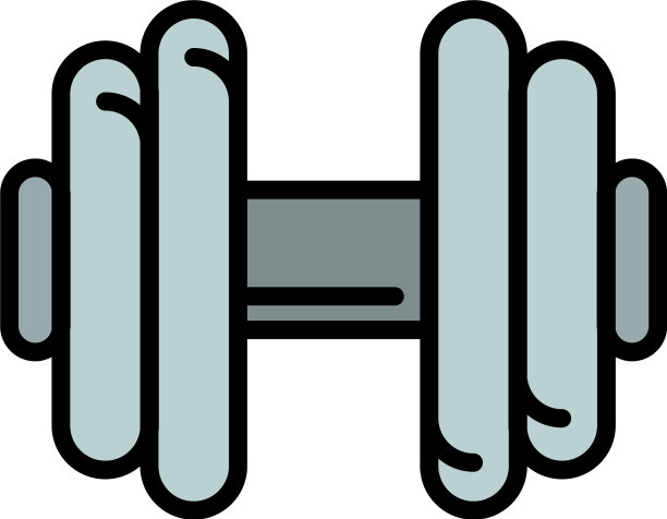 重量哑铃图标轮廓风格图片下载